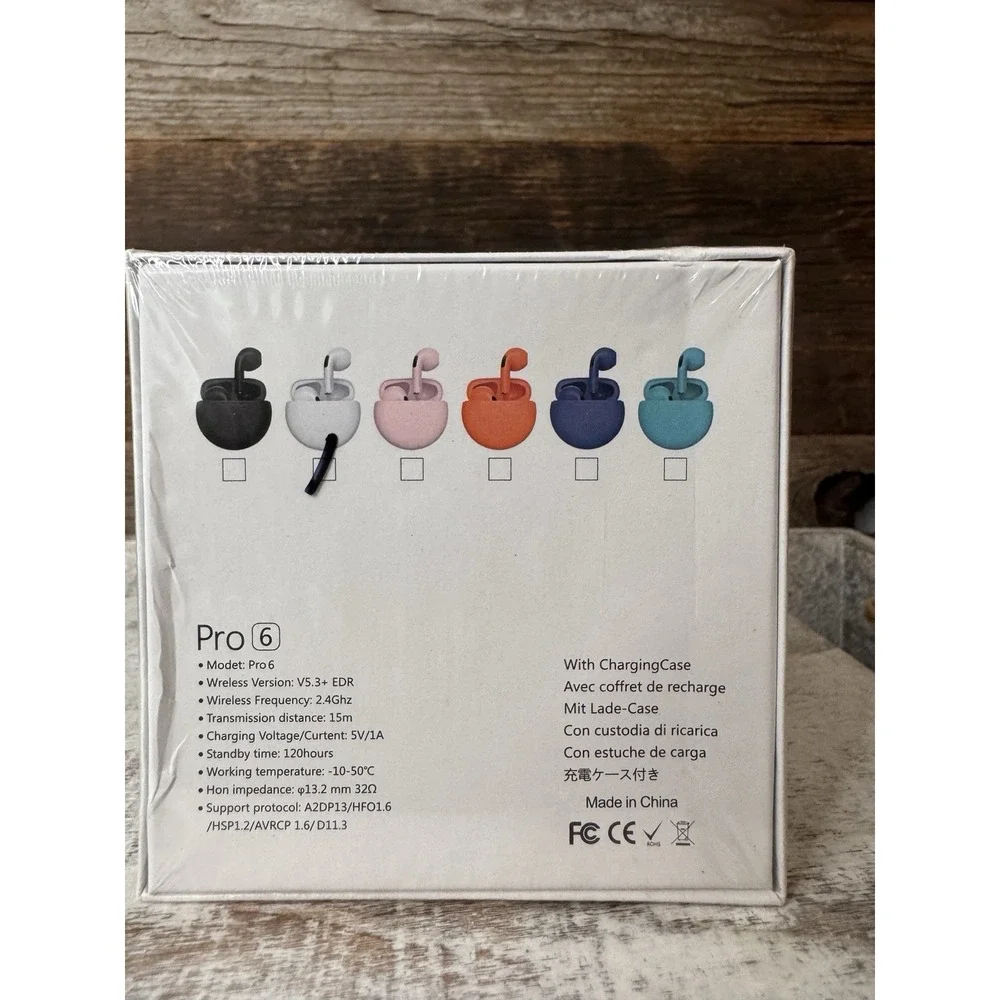 Pro6 Wireless Earbuds with Charging Case‎ – Sealed